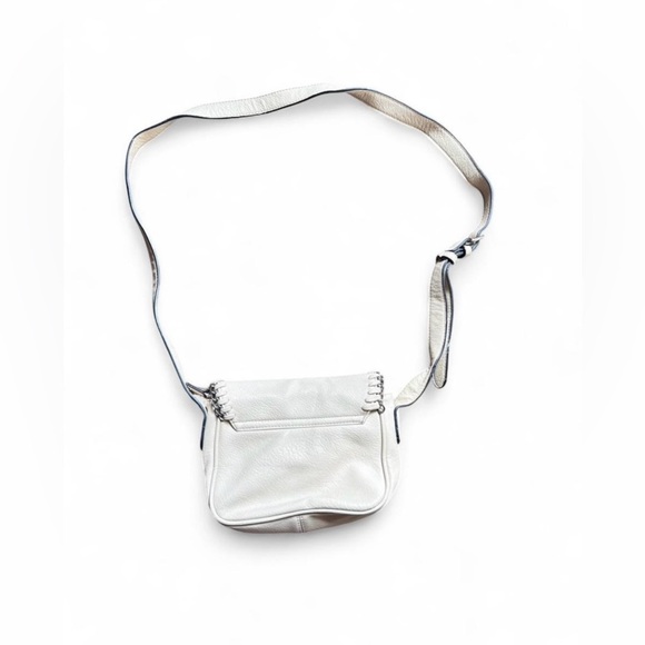 H&M White Faux Leather Crossbody Bag with Chain Whipstitch Trim - Picture 4 of 6